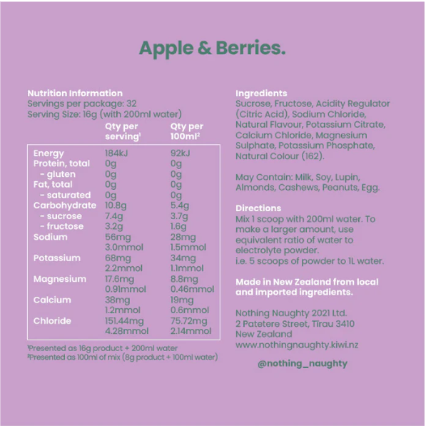 Electrolyte Hydration Powder Apple & Berries  - 515G