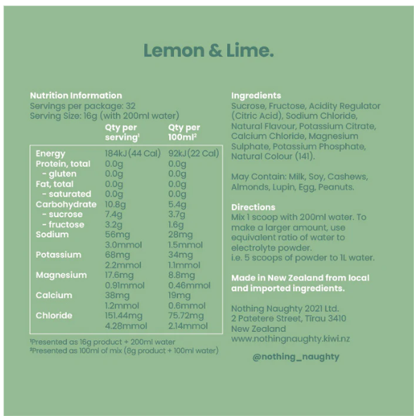 Electrolyte Hydration Powder Lemon & Lime  - 515G