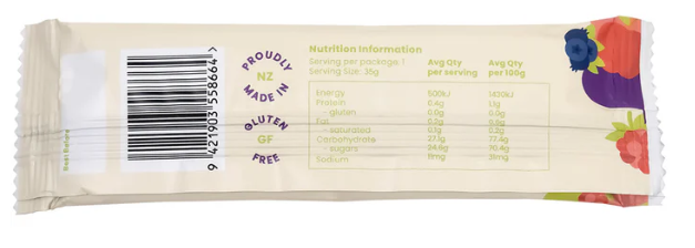 Nothing Naughty Fruit Bar Very Berry