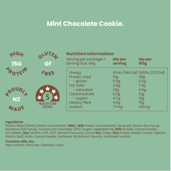 Nothing Naughty Protein Bar - Chocolate Mint Cookie