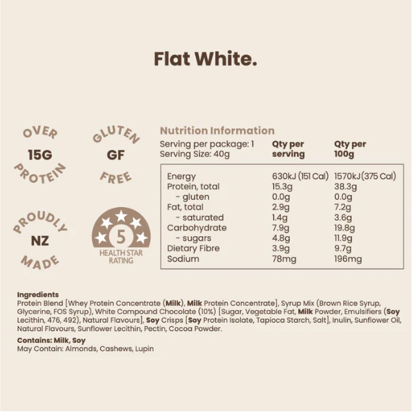 Nothing Naughty Protein Bar - Flat White