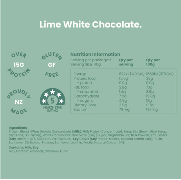 Nothing Naughty Protein Bar - Lime white chocolate