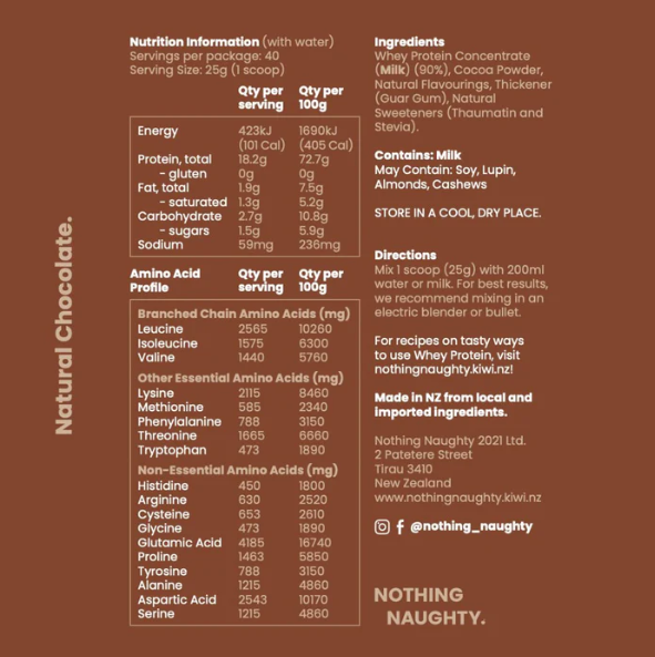 Premium NZ Whey Protein 1KG Jar - Chocolate