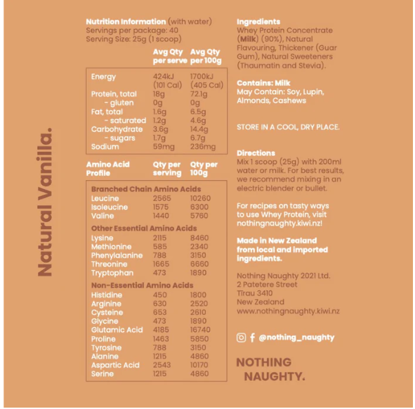 Premium NZ Whey Protein 1KG Jar - Vanilla