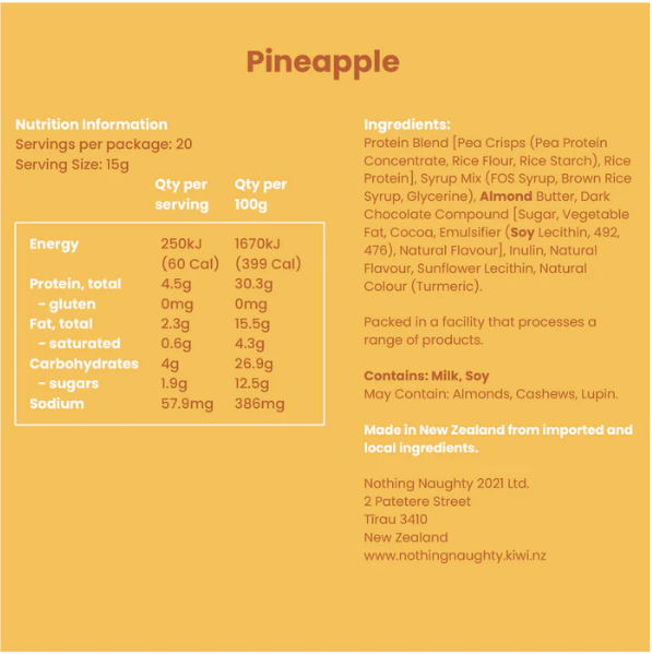 Premium Plant Protein Bites - Pineapple