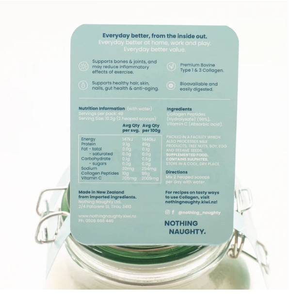 Pure Collagen - 500g Jar - Natural + Vitamin C