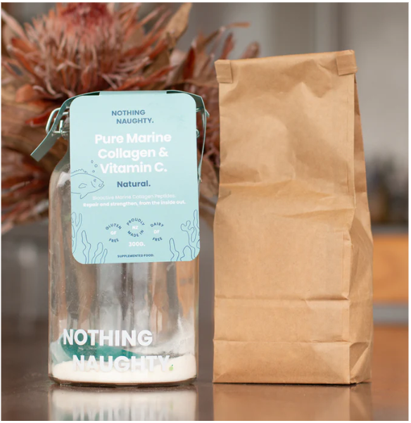 Pure Marine Collagen & Vitamin C - 300g Jar - Natural Unflavoured + Vit C