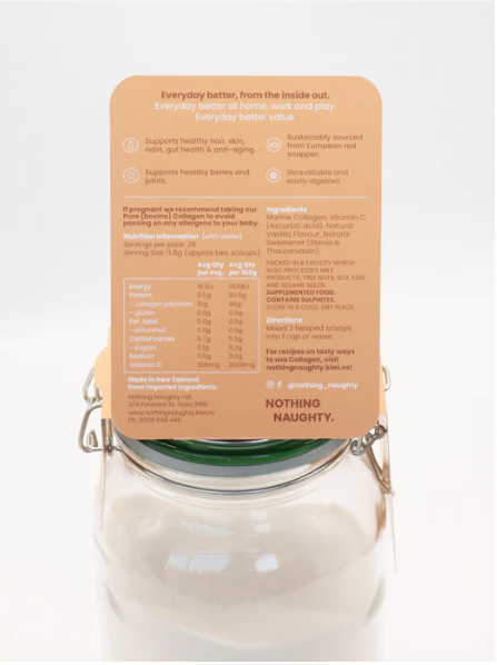 Pure Marine Collagen & Vitamin C - 300g Jar - Vanilla + Vit C