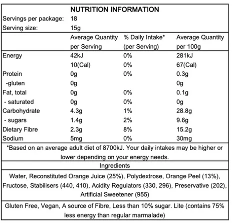 Joknal Orange Marmalade Spread 280gm