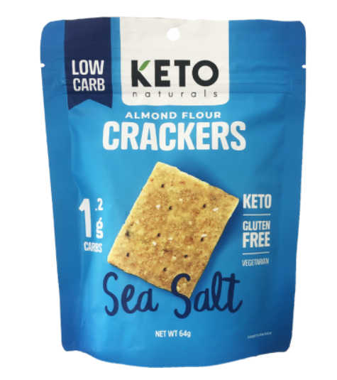 Keto Almond Flour Crackers Sea Salt - 64g