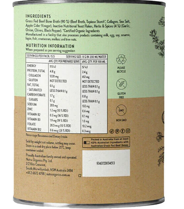 Nutra BEEF Bone Broth Garden Herb 125g