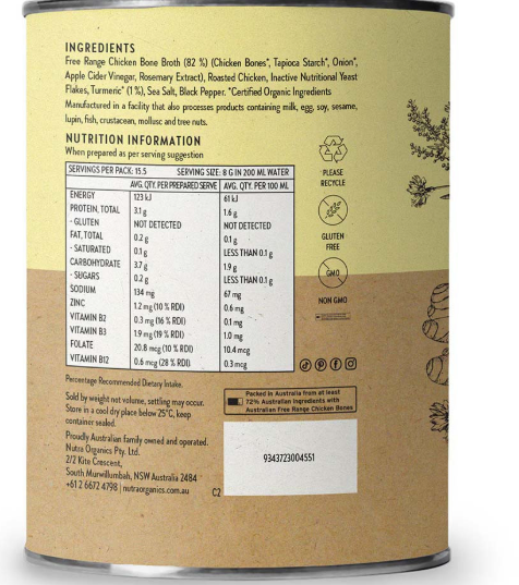 Nutra CHICKEN Bone Broth Turmeric 125g