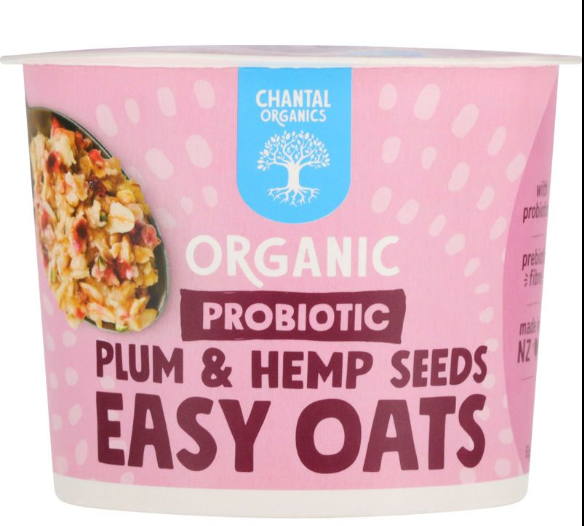 Organic Plum & Hemp Seeds Easy Oats 65g