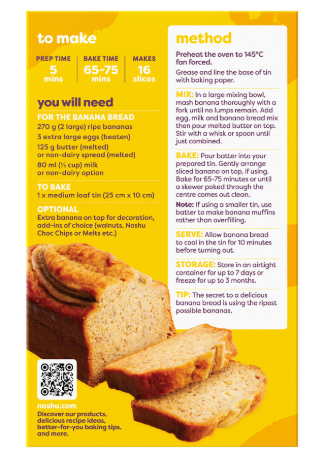 Noshu 95% Sugar Free Banana Bread Mix 450g