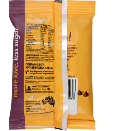 Noshu 95% Sugar Free Choc Baking Chips 140g