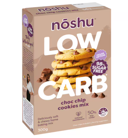 Noshu 95% Sugar Free Choc Chip Cookie Mix 300g