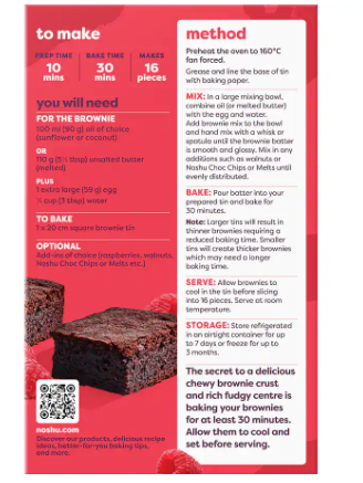 Noshu 99% Sugar Free Fudgy Brownies Mix 300g