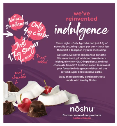 Noshu Cherry & Coconut Bars 160g