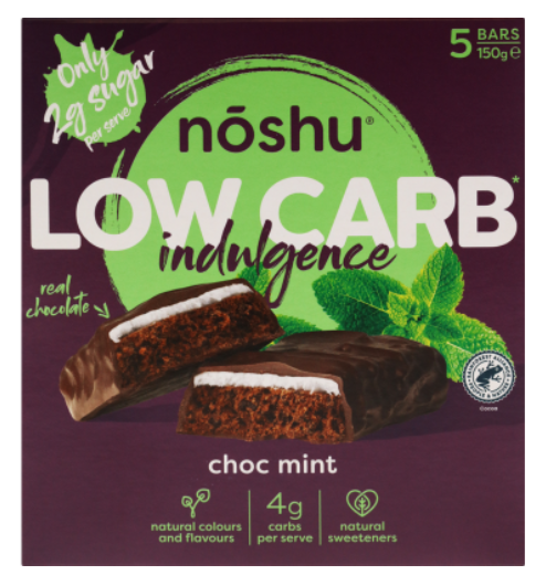 Noshu Choc Mint Bars 160g