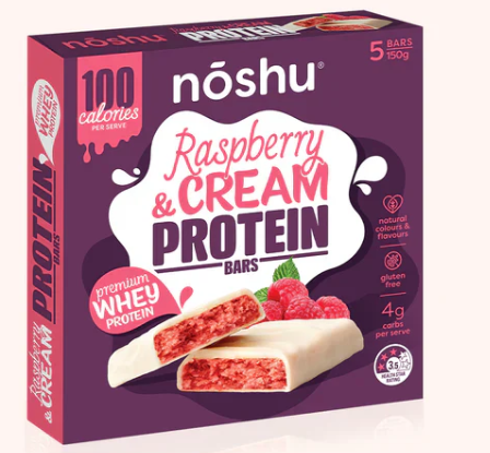 Noshu Raspberry and Cream Protein Bars