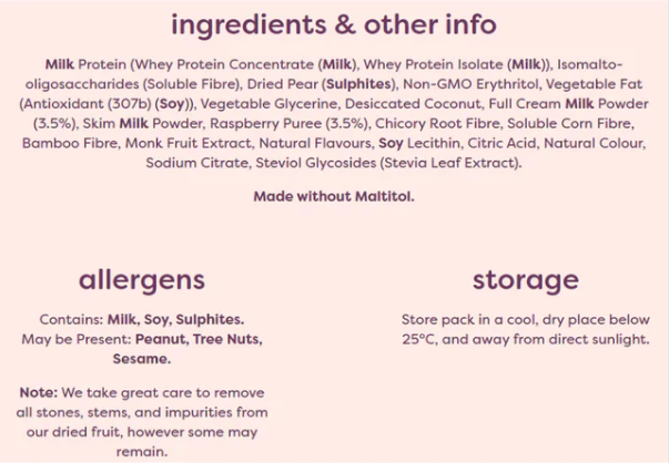 Noshu Raspberry and Cream Protein Bars