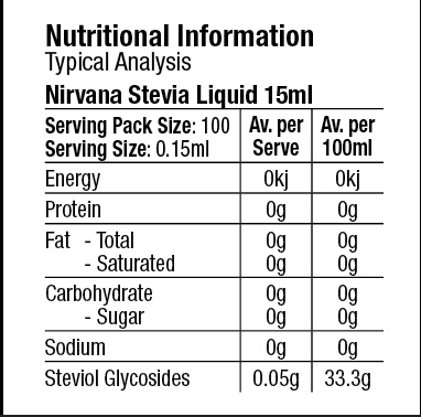 Nirvana Stevia Liquid 15ml