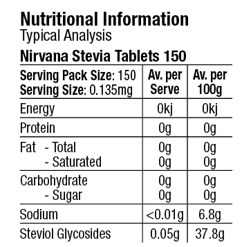 Nirvana Stevia Original Tablets 150's Clickpack
