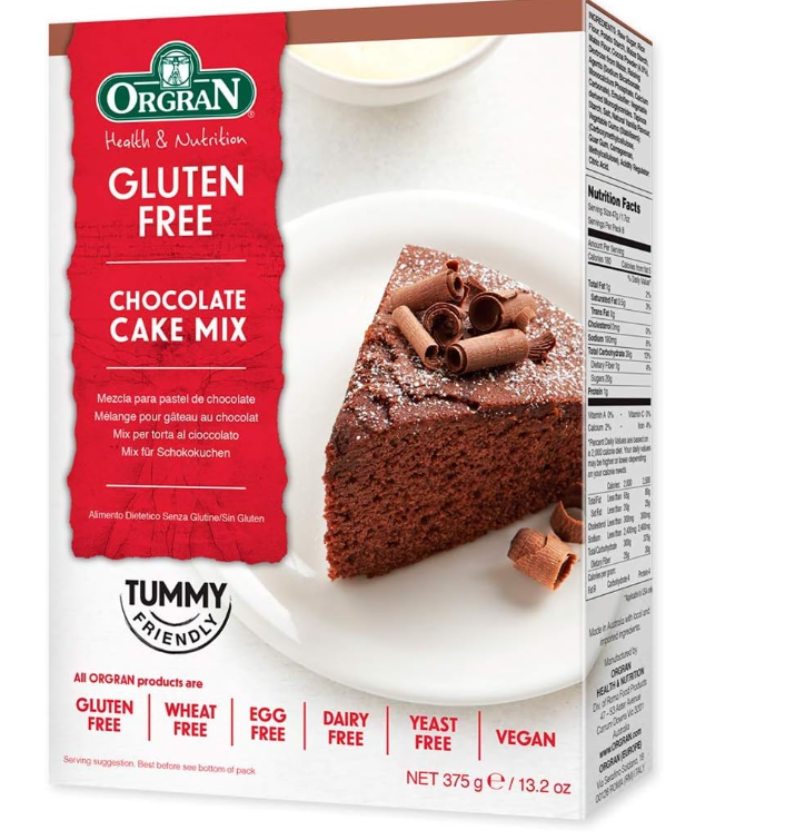 Orgran Cake Mix Chocolate 375gm GF