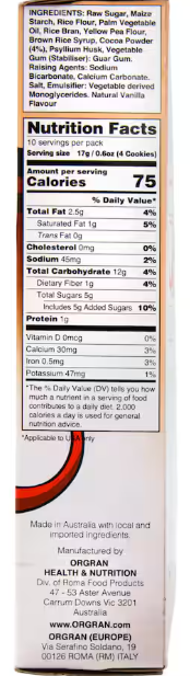 Orgran Cookies Outback Animal Chocolate 175gm