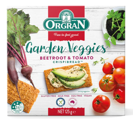 Orgran Crispibread Beetroot & Tomato 125gm GF
