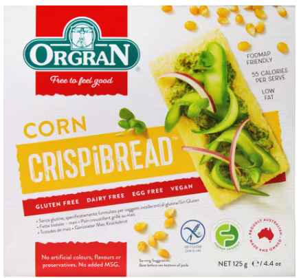 Orgran Crispibread Sweet Potato & Pumpkin 125gm GF