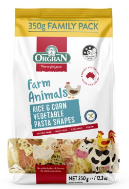 Orgran Pasta Rice & Corn Vege Farm Animals