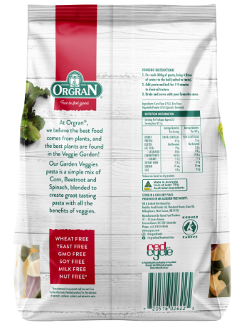 Orgran Pasta Rice & Vegetable Spirals 350gm GF