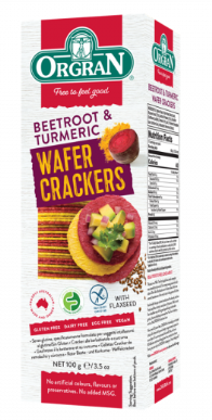Orgran Wafer Crackers Beetroot & Turmeric 100gm GF