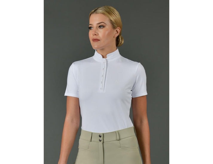 Dublin Melanie Strass Competition Shirt Short Sleeve White - Size S