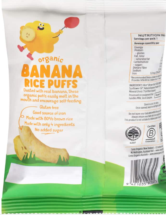 Banana Rice Puffs Organic