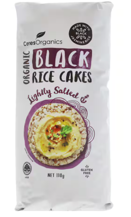 Organic Black Rice Cakes lightly salted