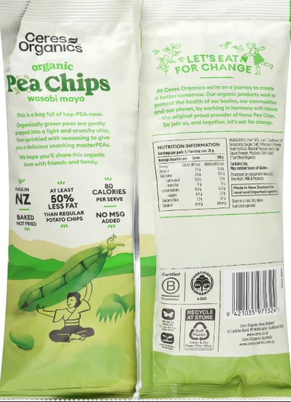 Organic Pea Chips Wasabi Mayo