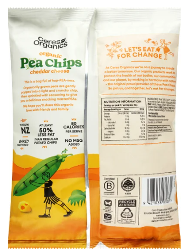 Organic Pea Chips, Cheddar Cheese