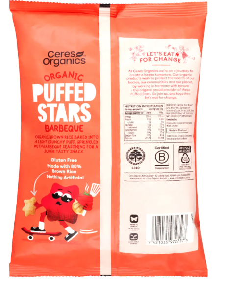 Organic Puffed Stars Barbeque