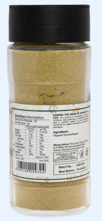DTE Organic Fennel Ground 50g
