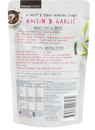 Passage Hoisin & Garlic Stirfry Sauce 200G