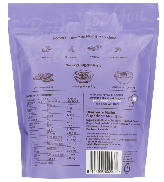 Boobee Blueberry Muffin Mum Bites 250gm