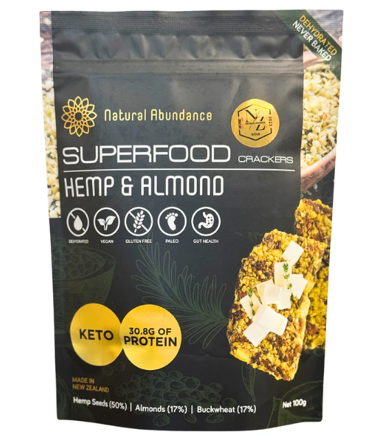 NA Superfood Crackers - Hemp & Almond 100gm
