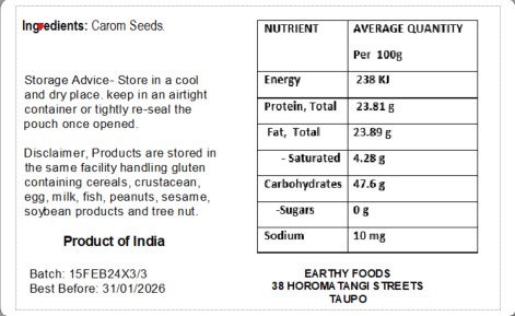 Earthy Carom Seeds ( Ajwain) 100g