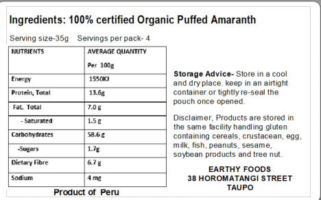 Earthy Amaranth Puffs 150g