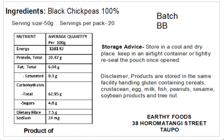 Earthy Black Chickpeas 1kg
