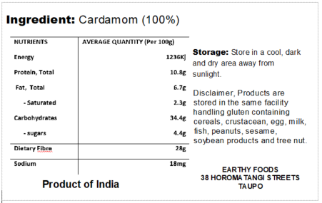 Earthy Organic Cardamom Powder 50g