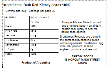 Earthy Dark Red Kidney Beans 1KG