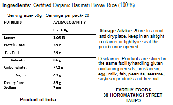 Earthy Brown Basmati Rice Organic